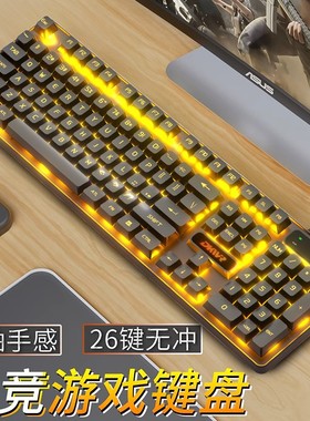 真机械茶轴手感键盘鼠标有线办公游戏电竞专用键盘台式笔记本电脑