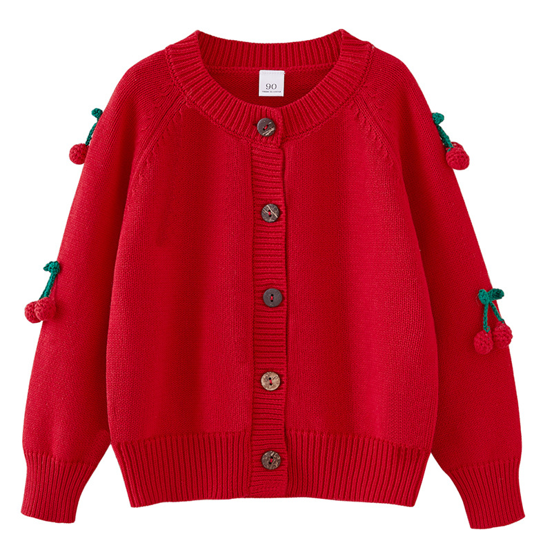 纯棉针织开衫幼缇豆女秋冬