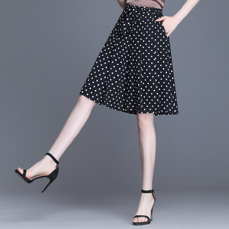 五分裤薄款短裤高腰宽松大码甩裤裙中老年妈妈2022夏季雪纺阔腿裤