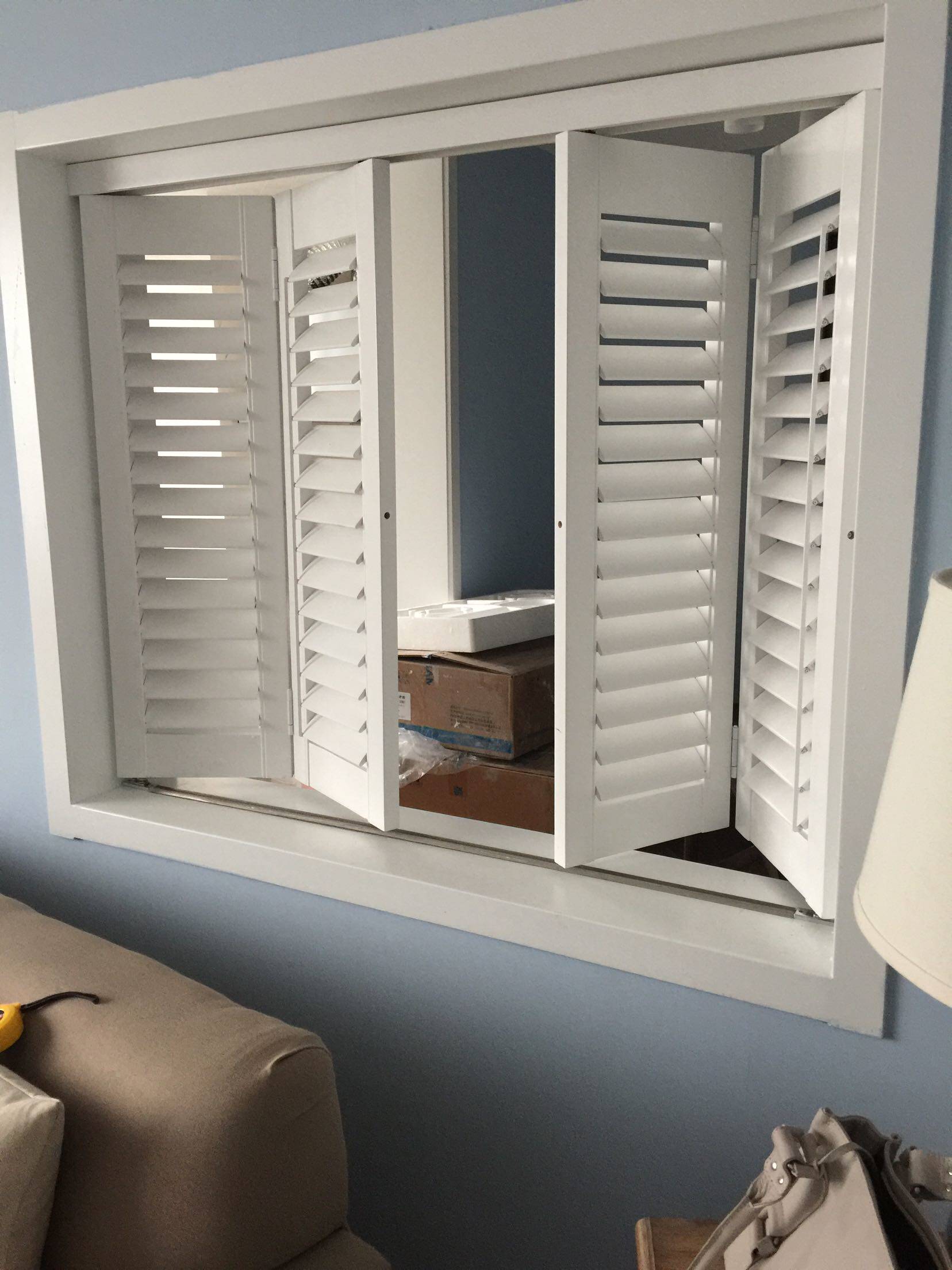 白色活动木百叶窗百叶窗欧式透气窗百叶门实木百叶窗厂家直销