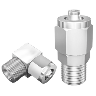 304不锈钢快拧接头气管螺纹直通弯头快插PU管四氟管尼龙管接头8mm
