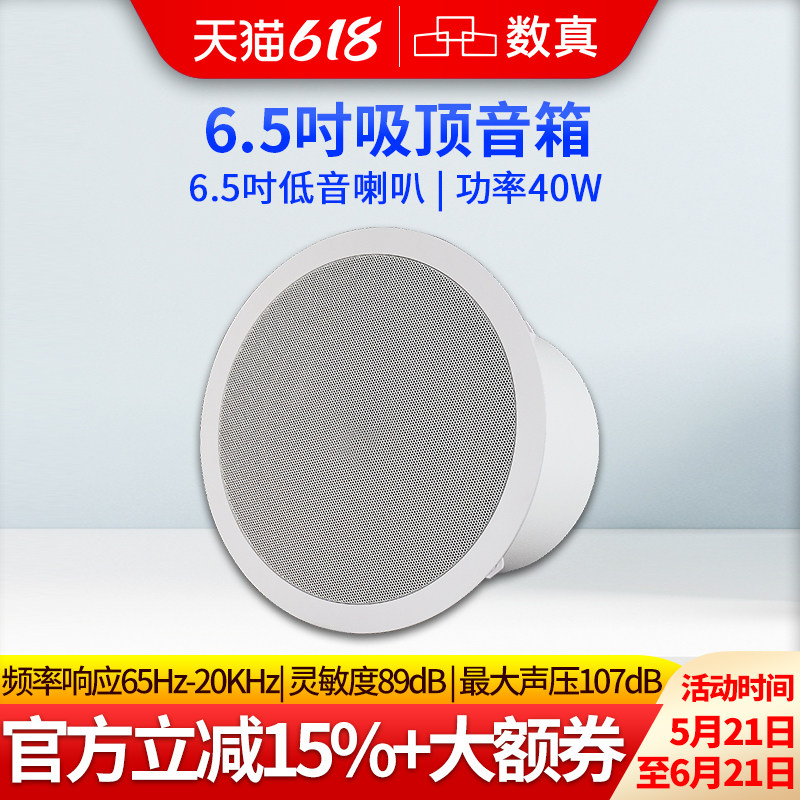 数真6.8吋/8吋吸顶音响会议室公共广播客厅卧室商场消防喇叭天花板扬声器PoE吊顶音箱SZ-C6