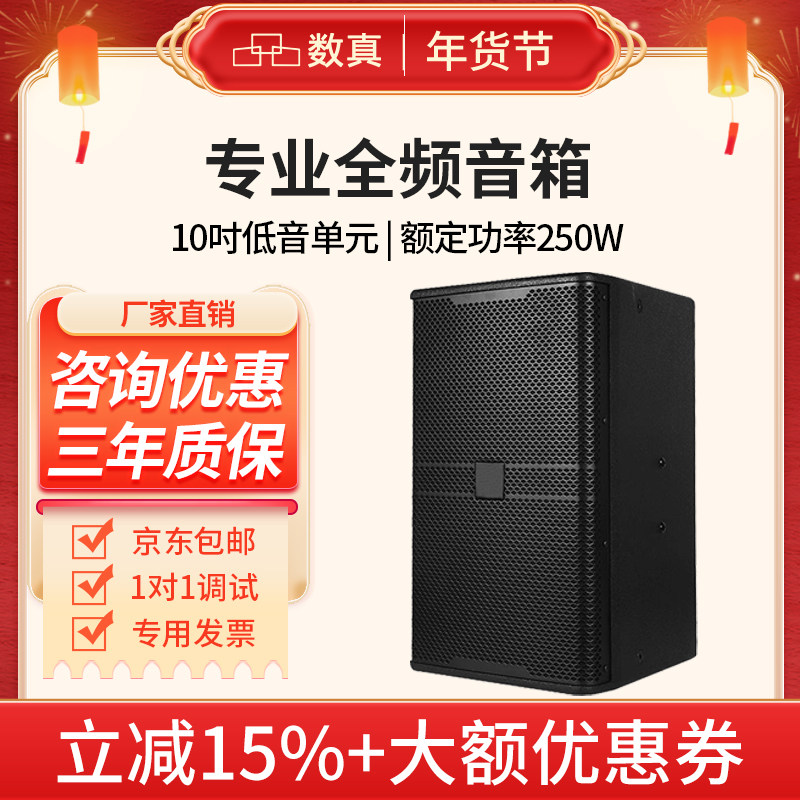 数真专业全频音箱10吋/12吋/15吋大功率会议室音响婚庆演出会议校园广播户外SZ-BT10