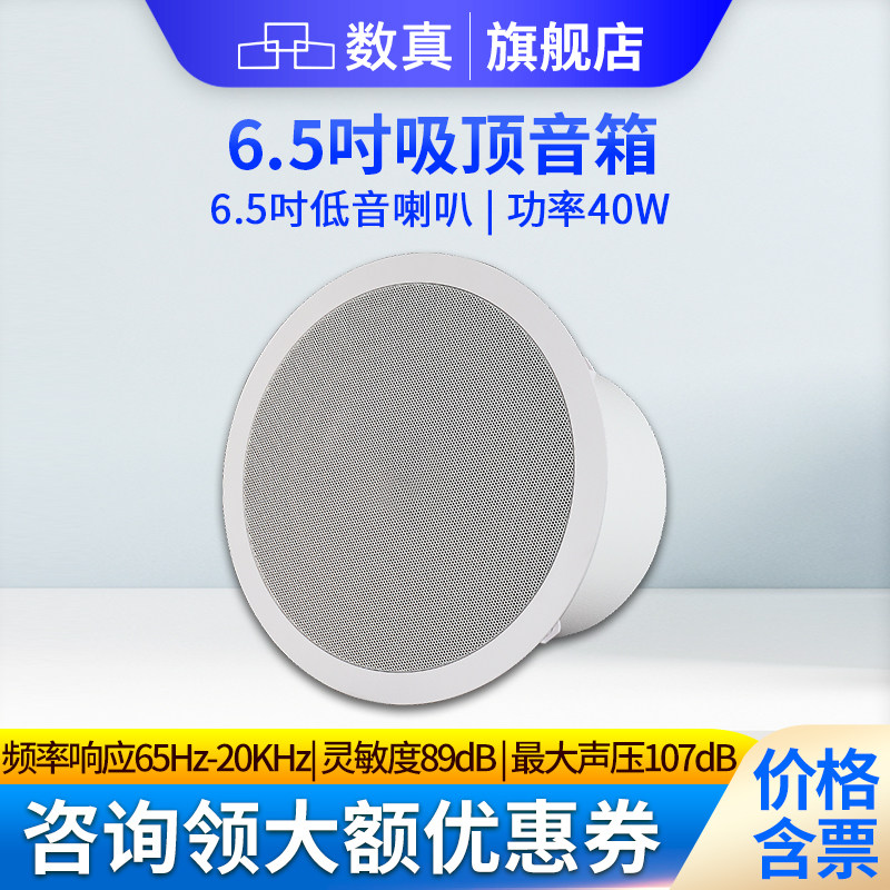 数真6.8吋/8吋吸顶音响会议室公共广播客厅卧室商场消防喇叭天花板扬声器PoE吊顶音箱SZ-C6