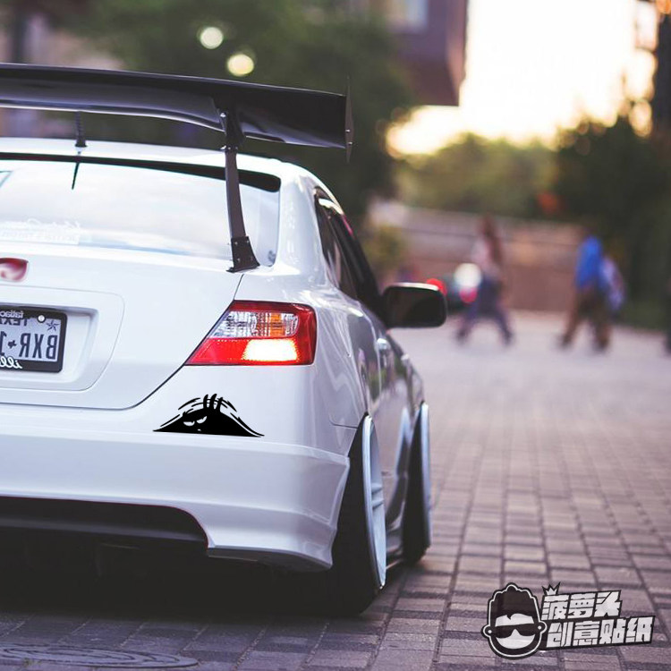 偷瞄小怪物羞涩小野兽恶魔眼汽车改装车后保险杠后备箱盖车贴