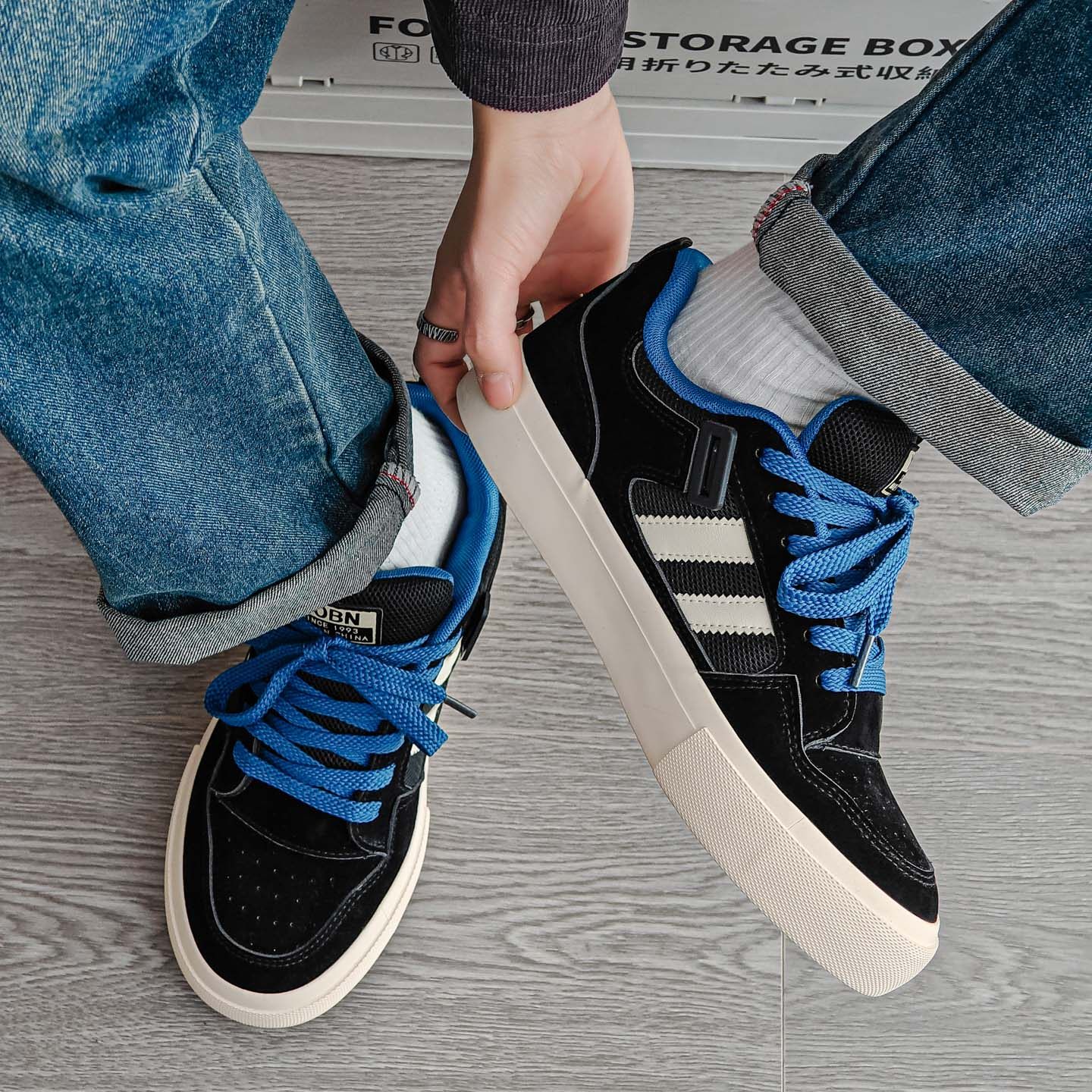 撞色酷帅板鞋男2026新款男士系带休闲平底低帮鞋百搭青少年潮流鞋,流行男鞋,休闲板鞋,淘宝优惠券,粉丝福利购,淘宝优惠卷