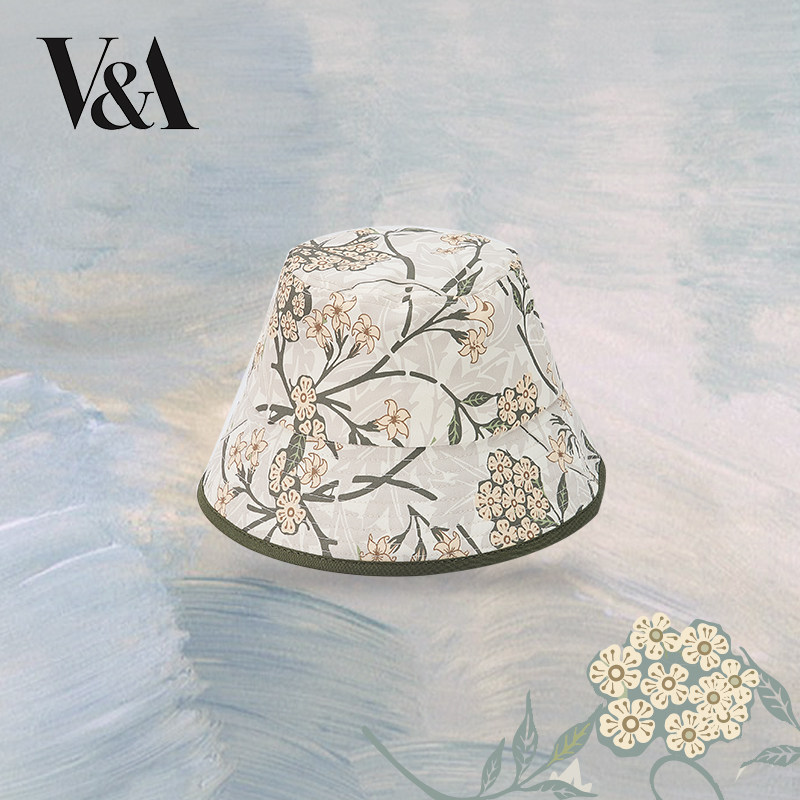 VA博物馆莉印花遮阳帽渔夫帽