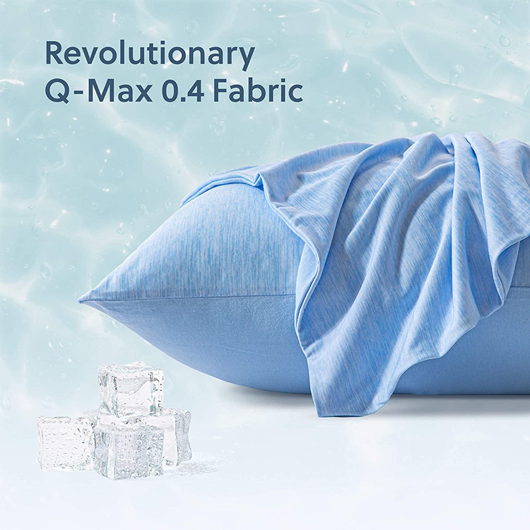 日式夏季科技凉感枕套单双人大号48cm74拉链冰丝枕巾空气层超冷感-封面