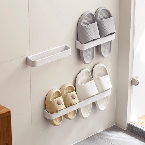 浴室放拖鞋架壁挂式免打孔