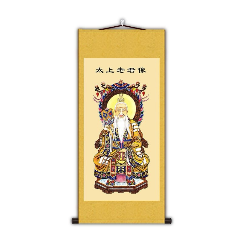 太上老君画像三清道德天尊画像挂画老子骑牛画道观供奉水陆画挂件