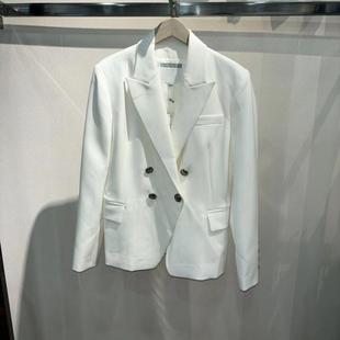 5336 双排扣休闲白色西装 24春秋款 有内衬修身