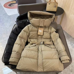 350克加厚鹅绒服 镇店款 格子90白鹅绒羽绒服 经典 女 重磅中长款