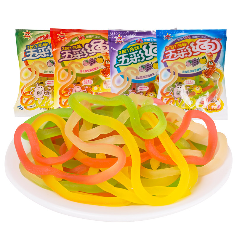 优卡5+2橡皮糖果水果糖软糖qq糖童年怀旧糖果小时候的趣味小零食