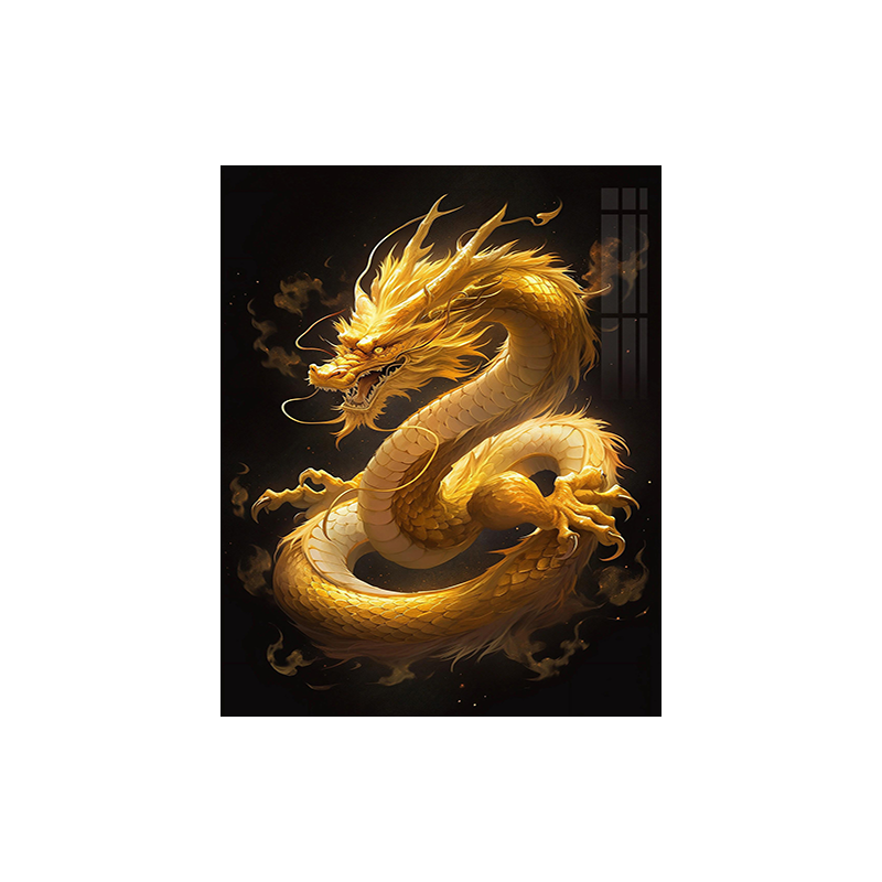 中国风金龙钻石画满钻2025带框十字绣新款小件手工点贴砖高级感5d