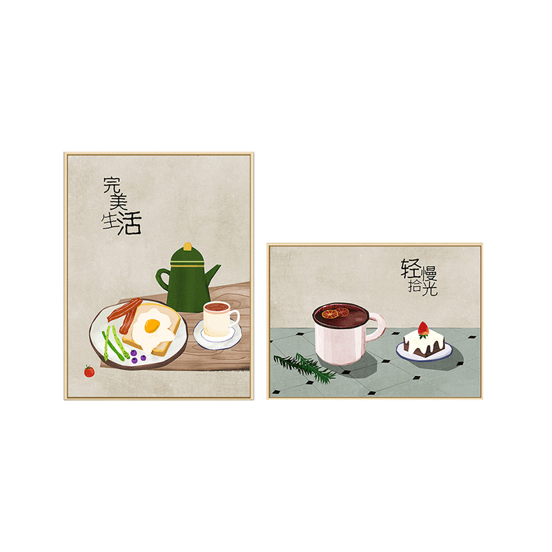 钻石画2025年新款满钻轻奢手绘轻慢拾光餐厅组合画十字绣裱框点贴