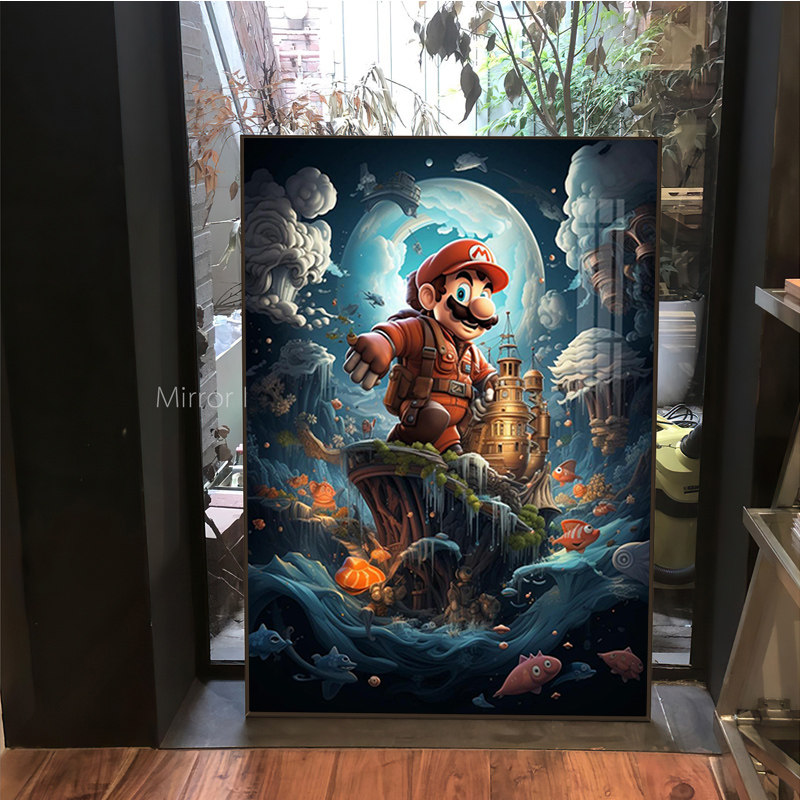 超级玛丽高颜值十字绣小件卡通动漫卧室儿童房手工点贴钻石画满钻