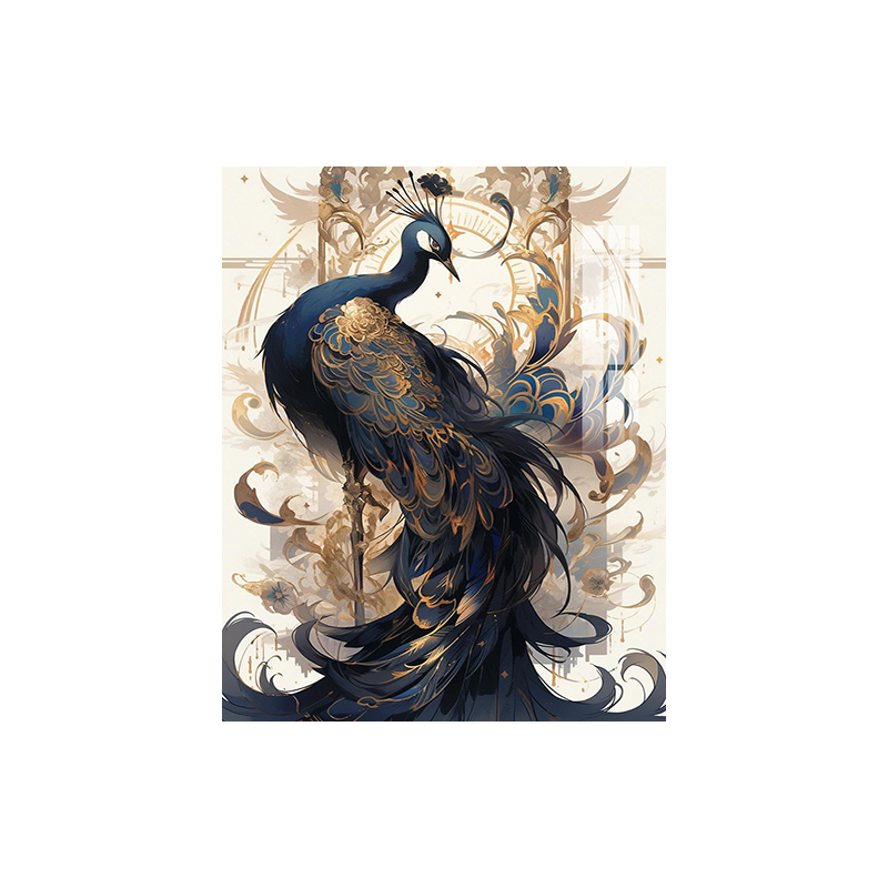 高级感个性黑孔雀钻石画满钻2025新款客厅装饰画手工点贴砖十字绣