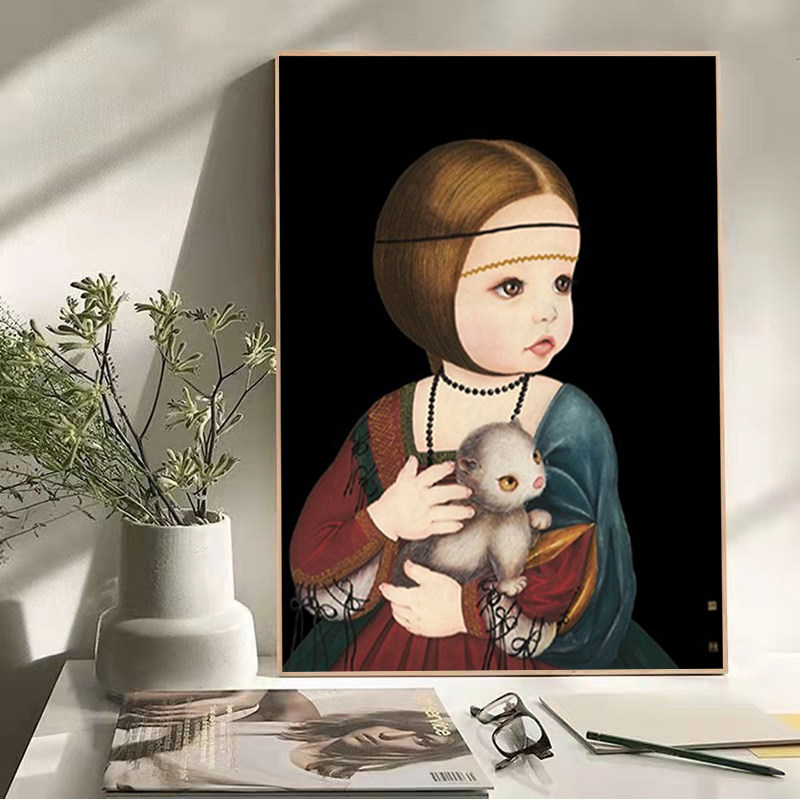 恶搞世界名画手工钻石画梵高蒙娜丽莎个性创意卧室客厅装饰十字绣