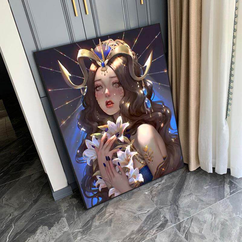 唯美人物钻石画2025新款小幅女孩5d点贴钻十字绣简单客厅卧室满钻