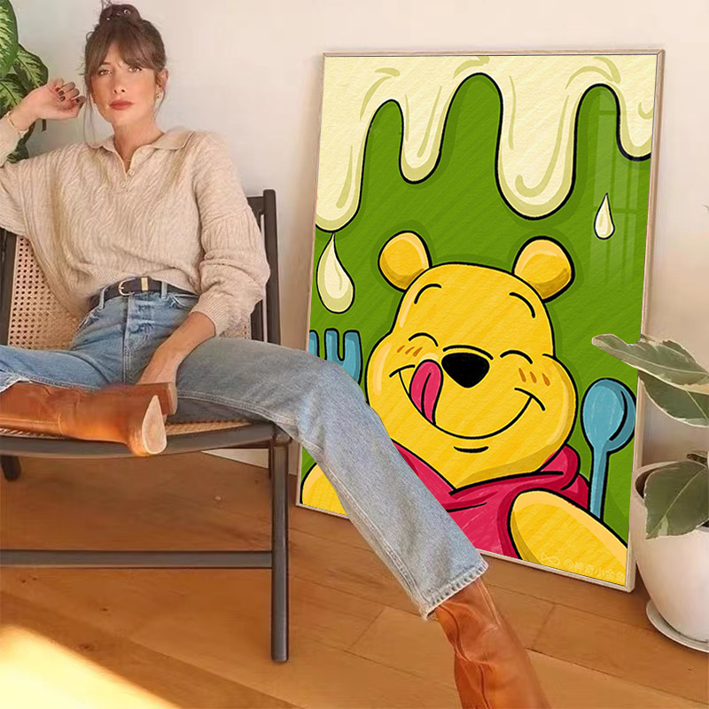 小熊维尼钻石画满钻2025新款带框卡通儿童手工点贴钻十字绣水钻5d