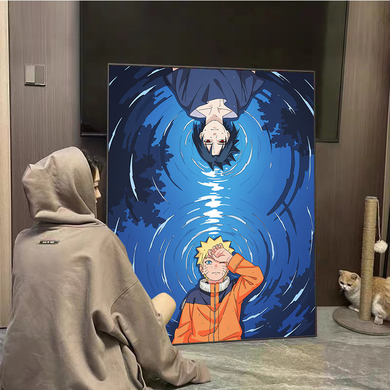 火影忍者钻石画2026年新款二次元高级感卧室挂画摆台满钻5d十字绣
