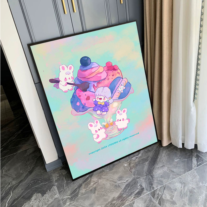 卡通动漫钻石画2025新款手工5d贴满钻十字绣刺绣卧室装饰画治愈系图片