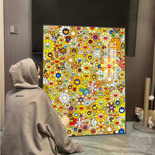 高难度村上隆创意太阳花钻石画新款客厅卧室装饰画十字绣手工贴画