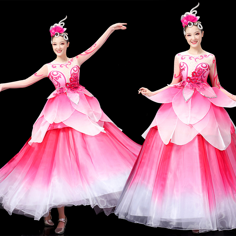 开场舞大摆裙演出服女大气2025新款现代舞蹈服装大型舞台装连衣裙