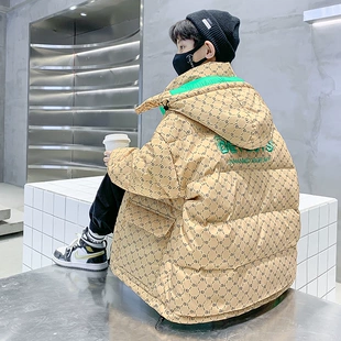 中大童洋气男孩冬季 男童冬装 加厚外套潮 儿童装 羽绒服洋气2022新款