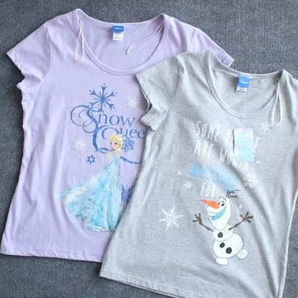 【8-16码】澳单 女成人 大码宽松版短袖卡通印花夏季T恤