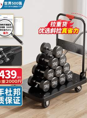 杜邦80公里平板车拖车小推车拉货家用静音折叠手推车小拉车搬运车