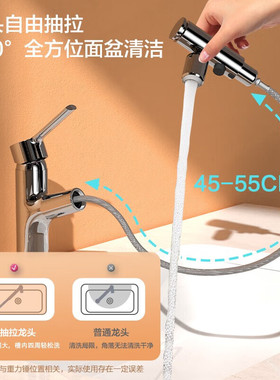 四季沐歌面盆龙头冷热台盆洗牙器家用活水冲牙洗脸水龙头卫生间A1