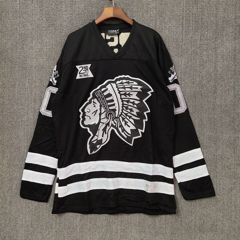 아메리칸 레트로 스트리트 BF 아이스 하키 저지 트렌디 힙합 스포츠 저지 하라주쿠 루즈 남성과 여성 커플 스타일 긴 소매