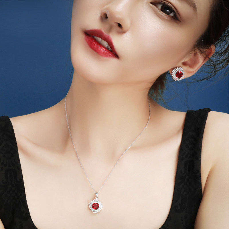 百梓画高级珠宝2克拉鸽血红红宝石项链高定彩宝