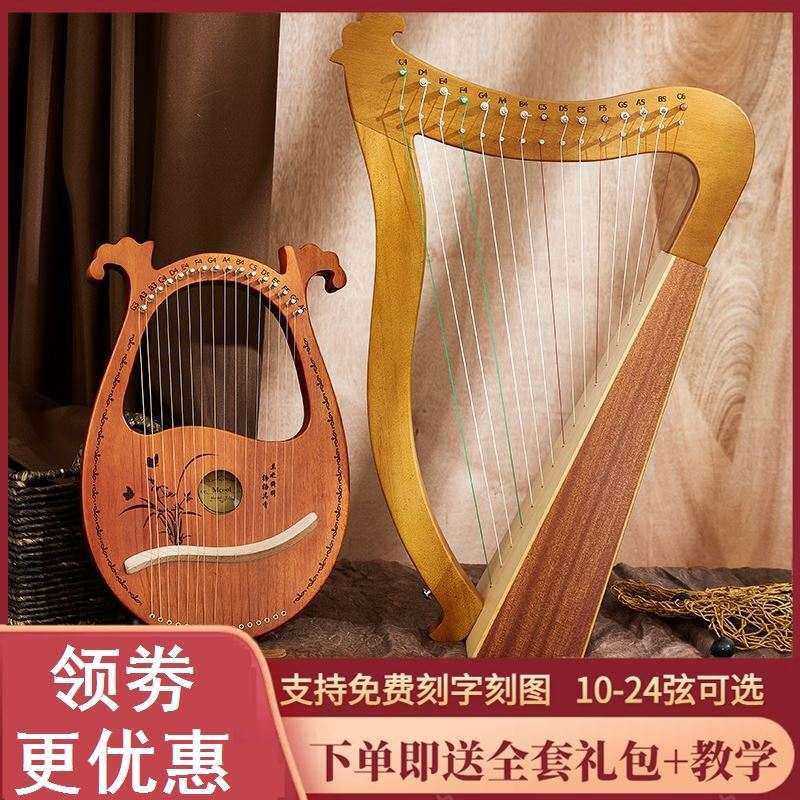 竖琴乐器莱雅琴初学者24弦专业儿童箜篌小简单易学冷门小型随身