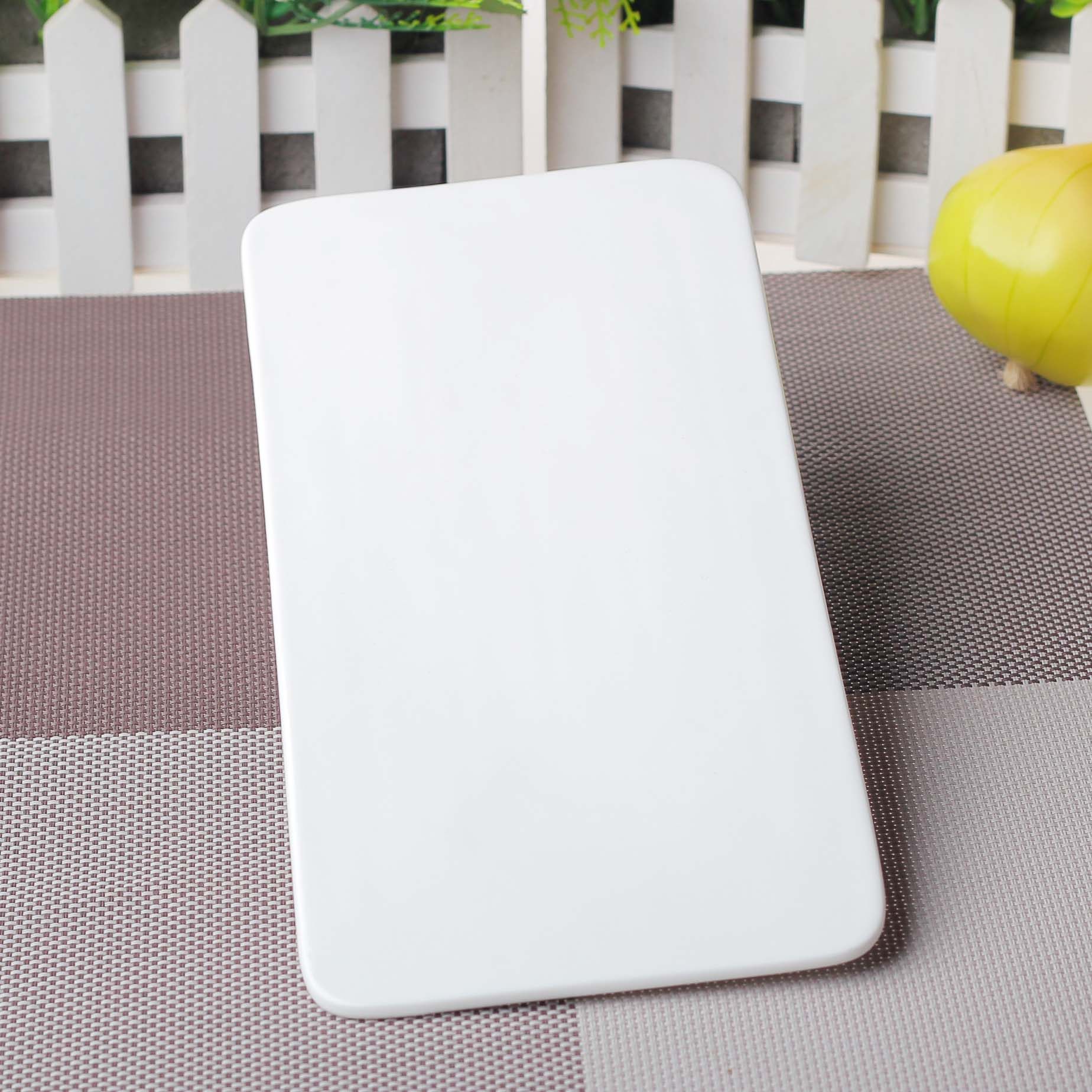 陶瓷长方平板盘 白色瓷盘 菜盘 餐厅用盘 西餐盘 热冷菜盘