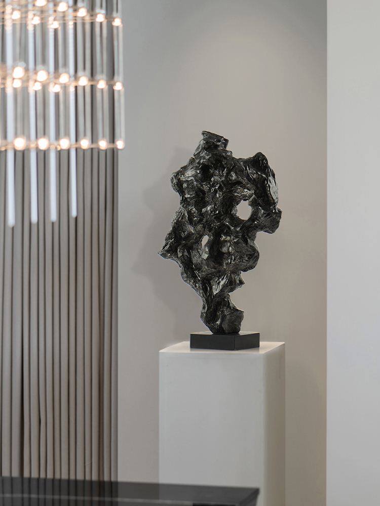 抽象新中式石头太湖石雕塑玄关现代简约酒店售楼处艺术品装置摆件