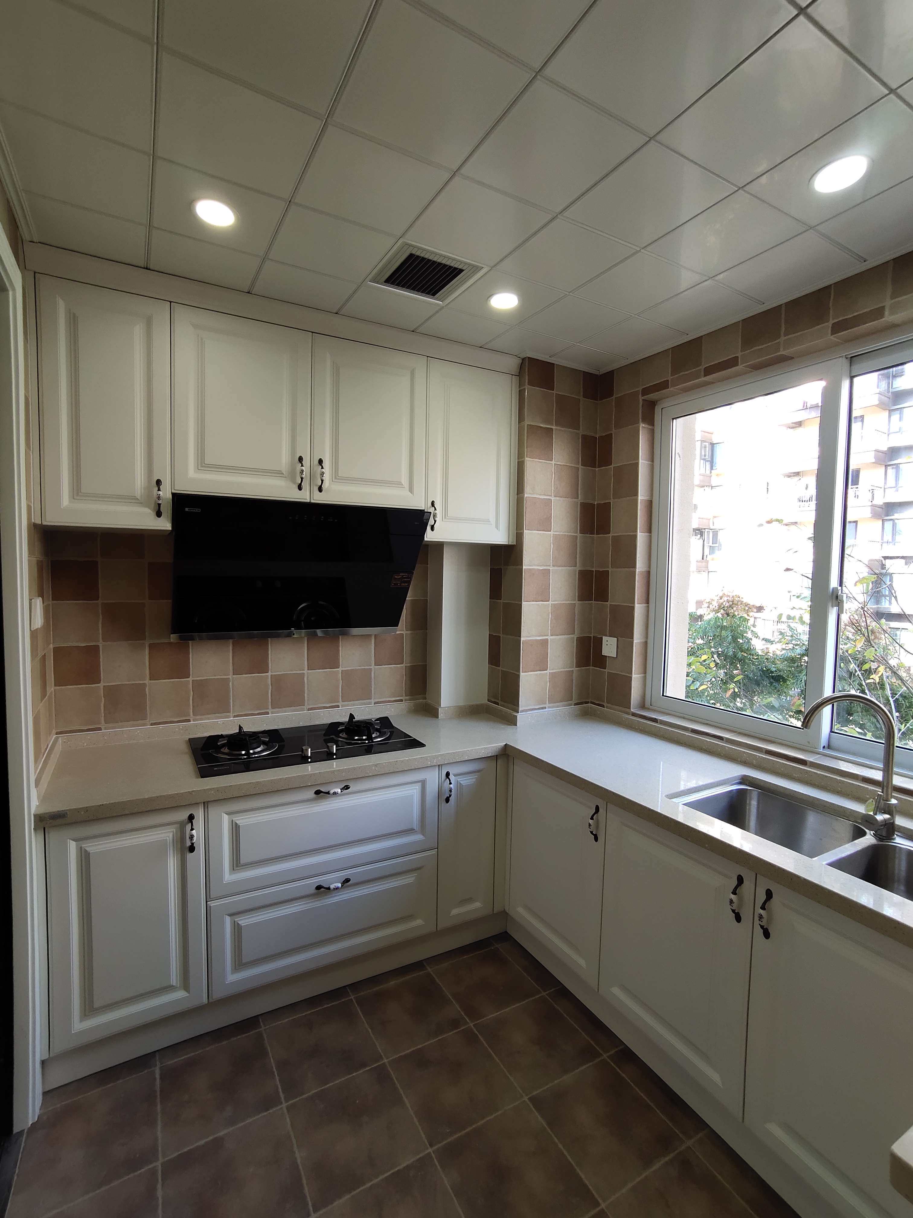 实木橱柜定做整体厨房橱柜定制现代简约白色橱柜门定制开放式厨房