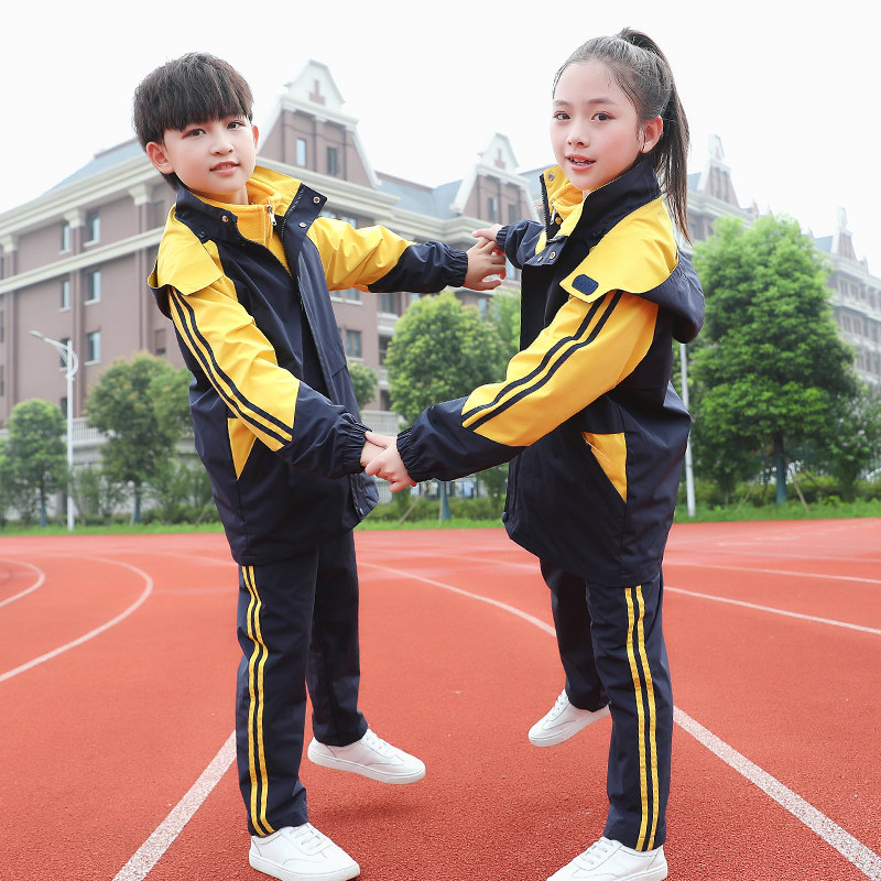 儿童校服中小学生冲锋衣秋冬装三件套幼儿园园服冬季加厚运动班服