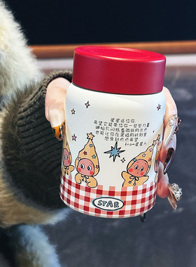 多巴胺保温杯2025新款学生上学专用陶瓷内胆口袋杯女生便携直饮杯