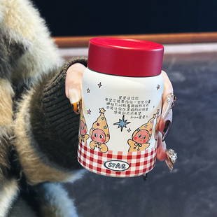 多巴胺保温杯2025新款 学生上学专用陶瓷内胆口袋杯女生便携直饮杯