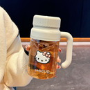 玻璃杯学生上学专用大容量泡茶杯耐高温女生高颜值高硼硅迷你水杯