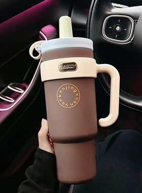 简约纯色保温杯学生上学专用高颜值陶瓷内胆冰霸杯便携随行水杯子