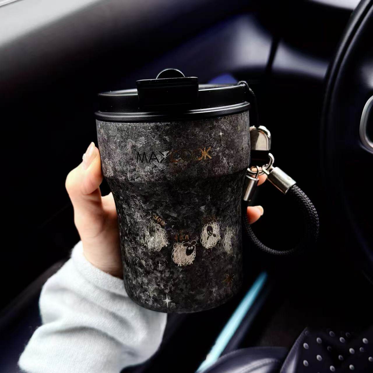 咩有烦恼纯钛双层便携咖啡杯车载办公泡茶随行保温杯