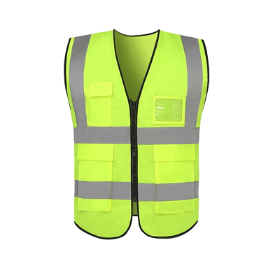 反光背心红绿灯骑行施工