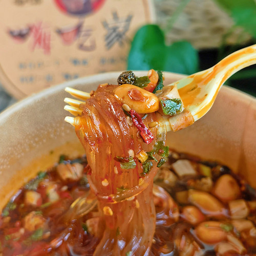 嗨吃家酸辣粉143g*6桶整箱网红重庆红薯粉明星版方便速食冲泡免煮