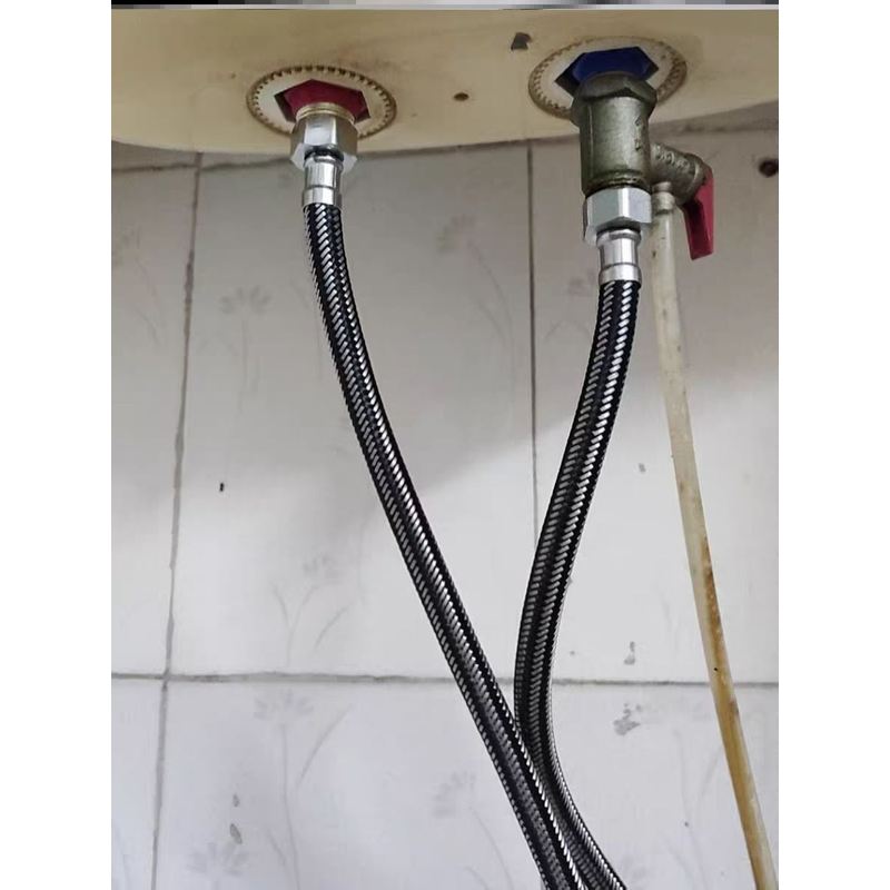 4分加长软管冷热进水管热水器软管高压防爆管304不锈钢金属编织管