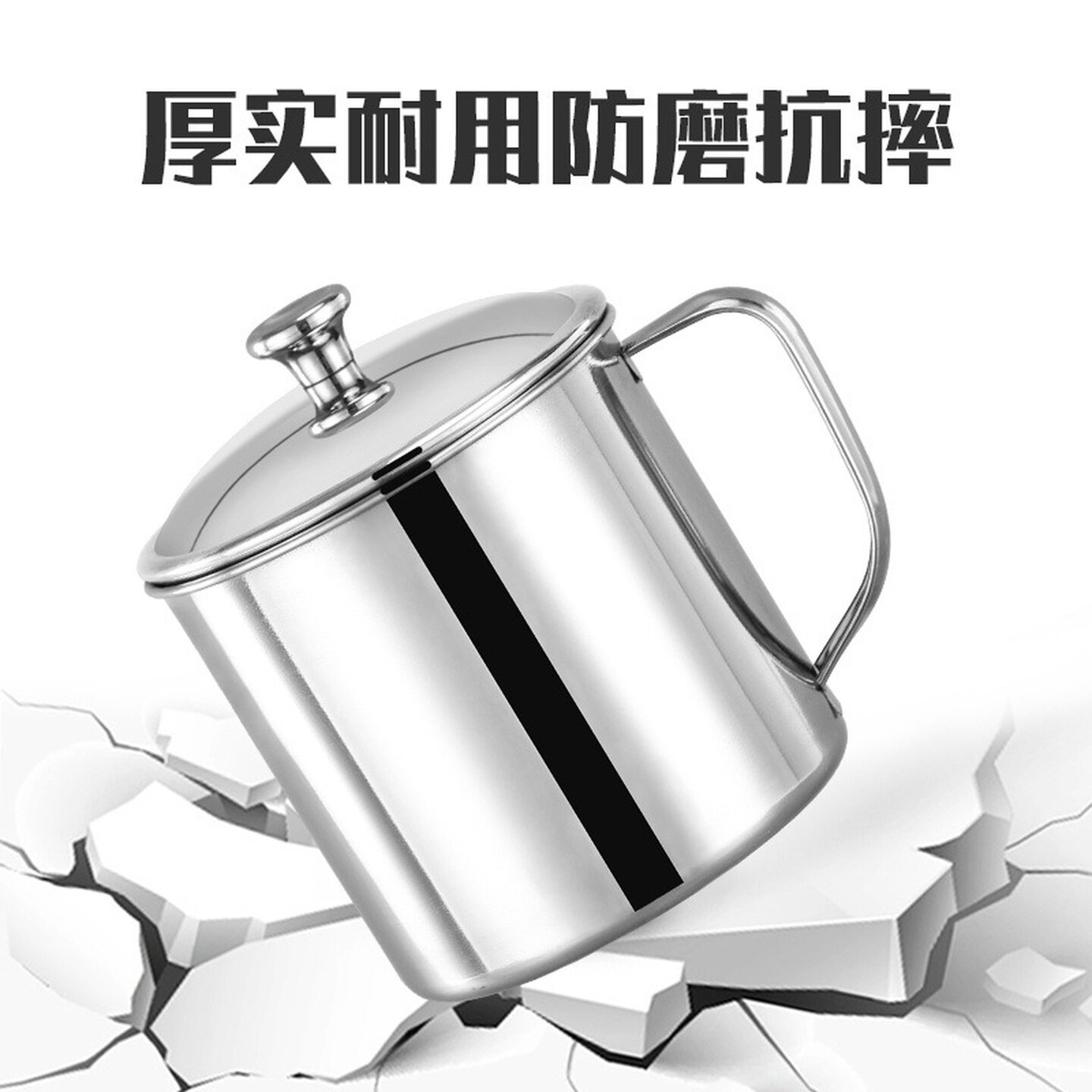 不锈钢马克水杯食品级幼儿园儿童喝水杯家用带盖防摔耐摔口杯专用