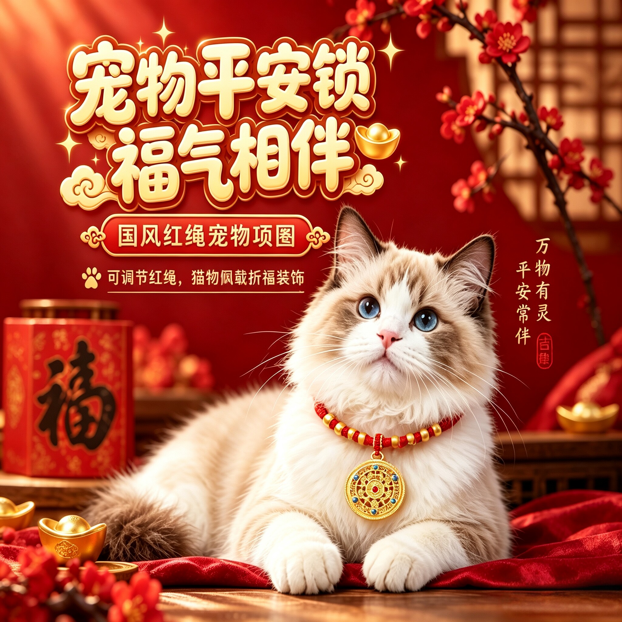 宠物猫咪狗狗平安好运项圈脖圈