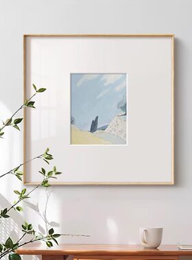北欧简约小众艺术纯粹主义极简风景画客厅装饰画法式餐厅玄关挂画